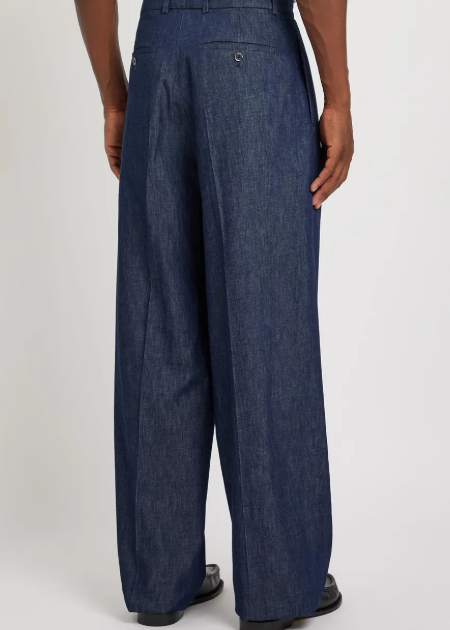 Straight-leg denim trousers
