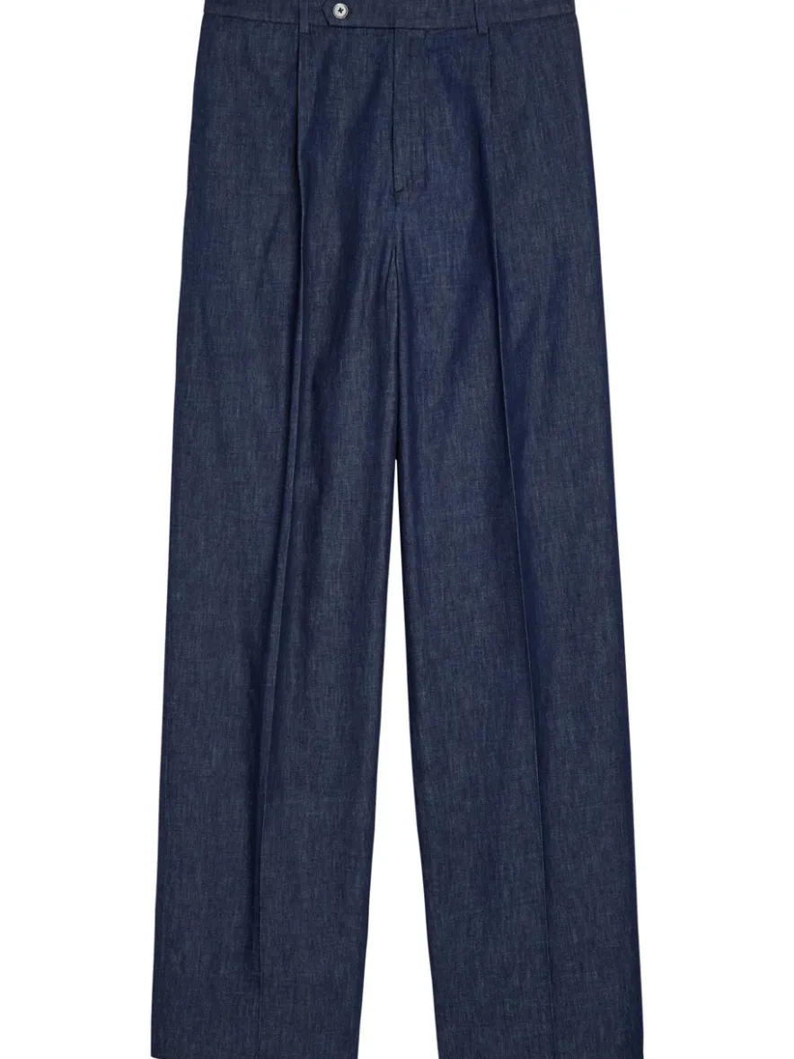 Straight-leg denim trousers