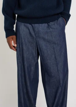 Straight-leg denim trousers