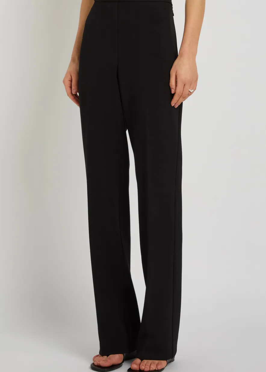 Straight-leg jersey trousers