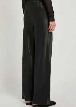 Straight-leg satin trousers