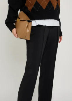 Straight-leg stretch-crepe trousers