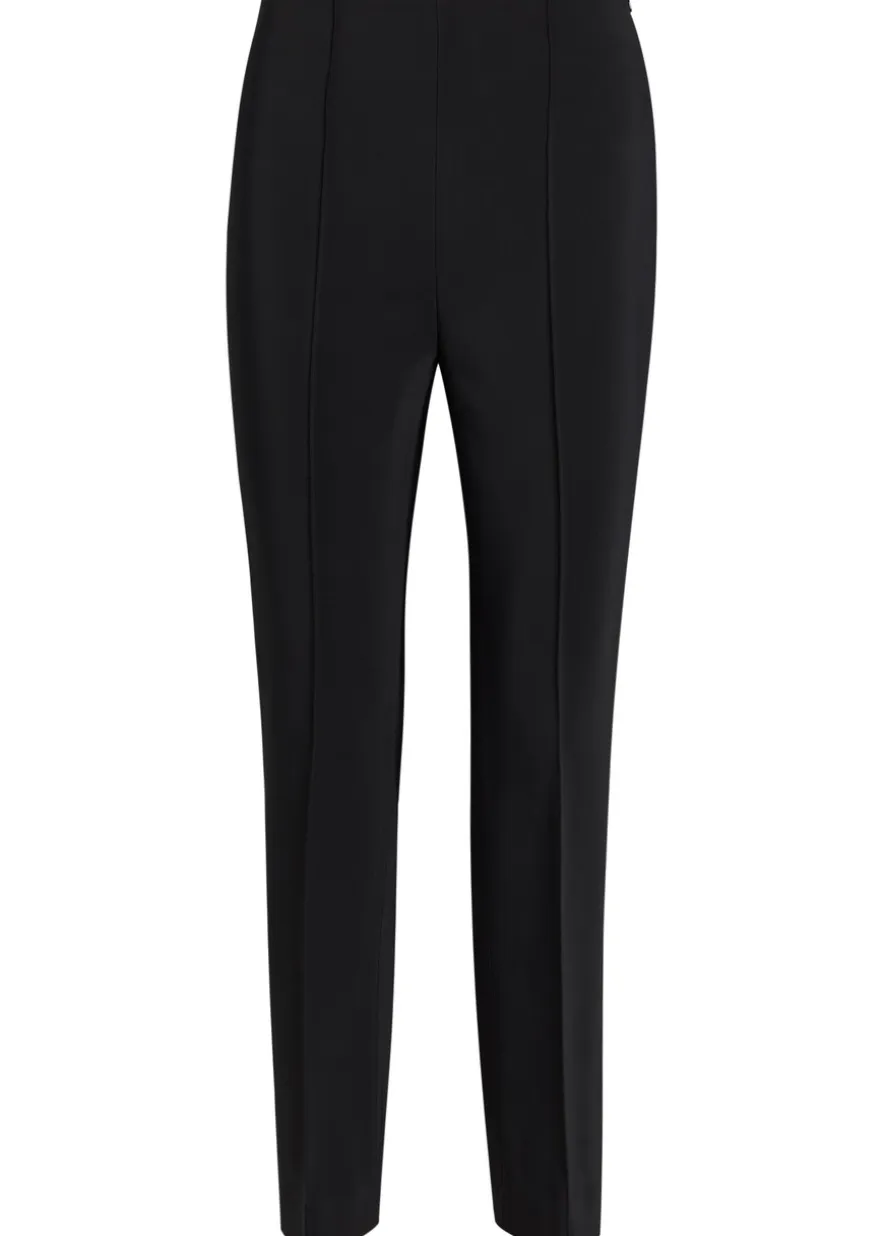 Straight-leg stretch-crepe trousers
