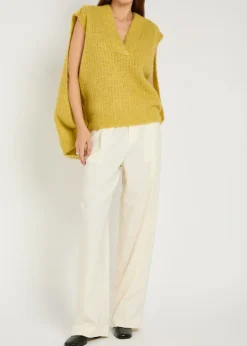 Straight-leg stretch-wool trousers