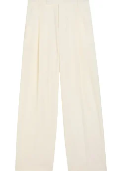 Straight-leg stretch-wool trousers