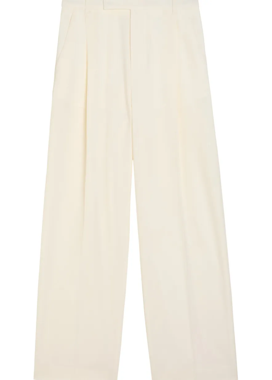 Straight-leg stretch-wool trousers