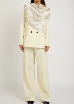 Straight-leg stretch-wool trousers
