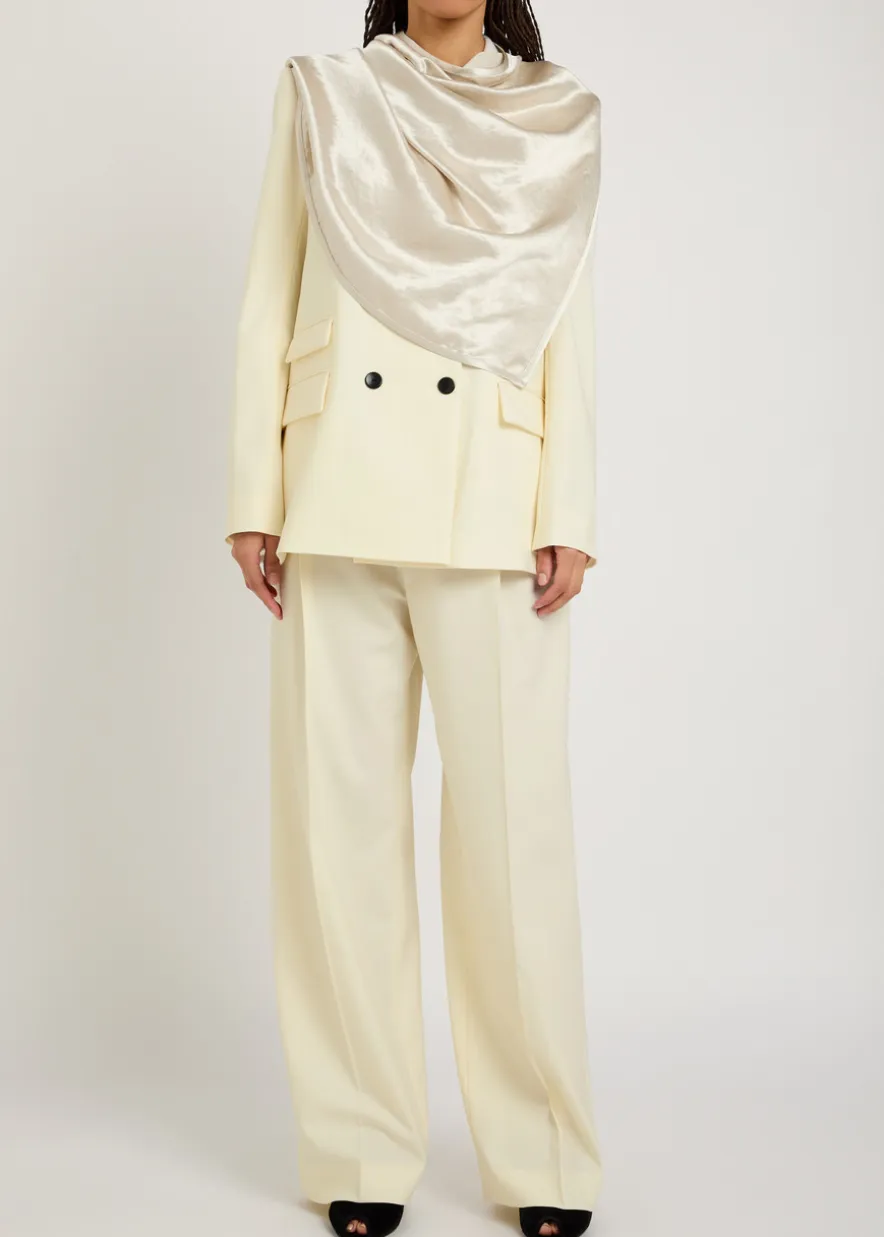 Straight-leg stretch-wool trousers