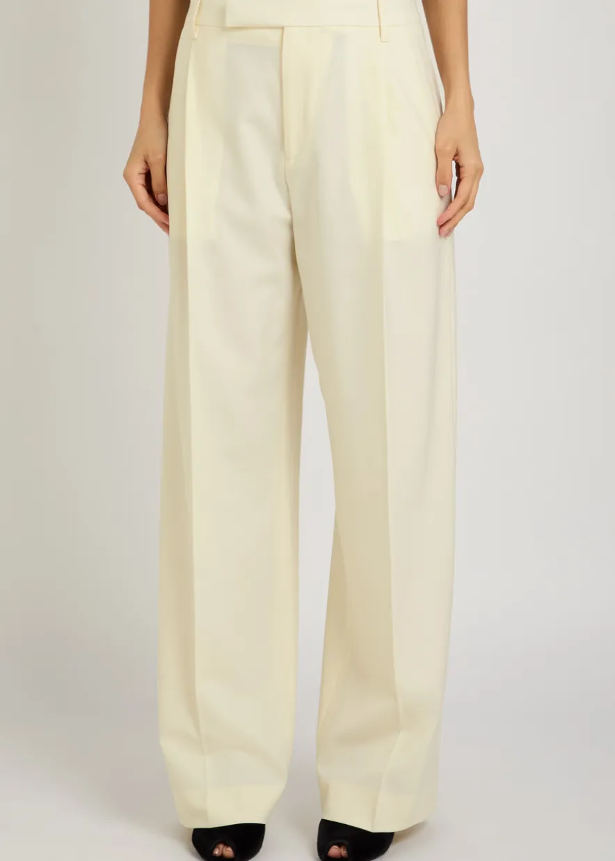 Straight-leg stretch-wool trousers