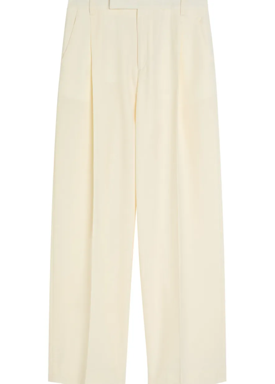 Straight-leg stretch-wool trousers