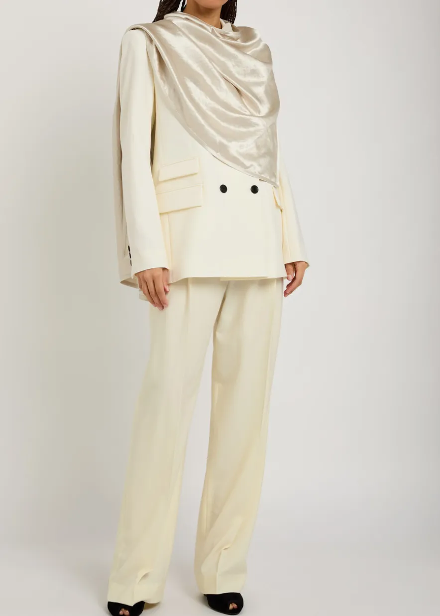 Straight-leg stretch-wool trousers