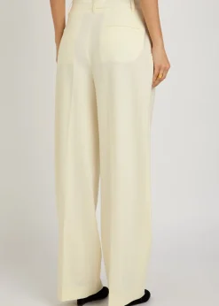 Straight-leg stretch-wool trousers