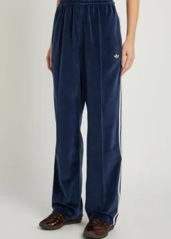 Straight-leg velour track pants