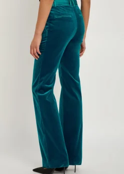 Straight-leg velvet trousers