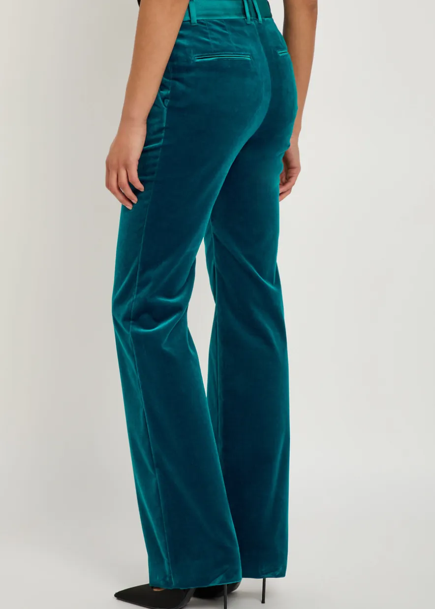 Straight-leg velvet trousers