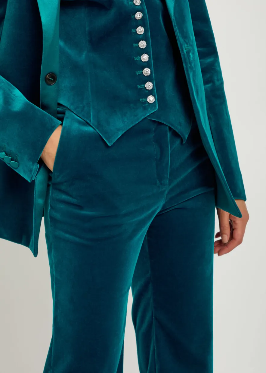 Straight-leg velvet trousers