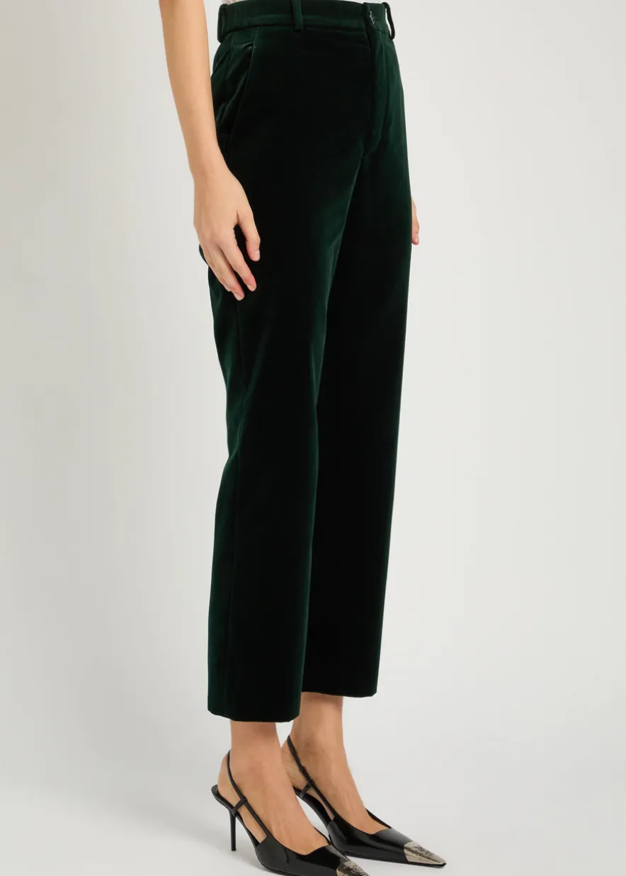 Straight-leg velvet trousers
