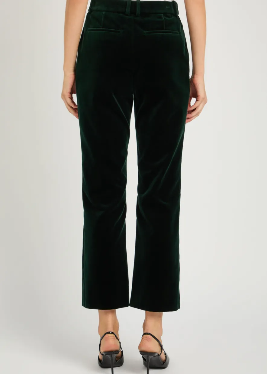 Straight-leg velvet trousers