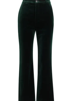 Straight-leg velvet trousers