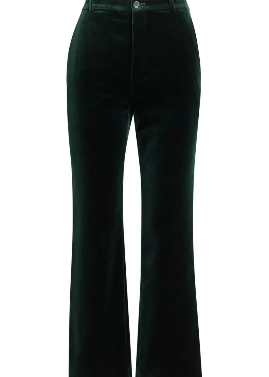 Straight-leg velvet trousers