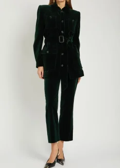 Straight-leg velvet trousers
