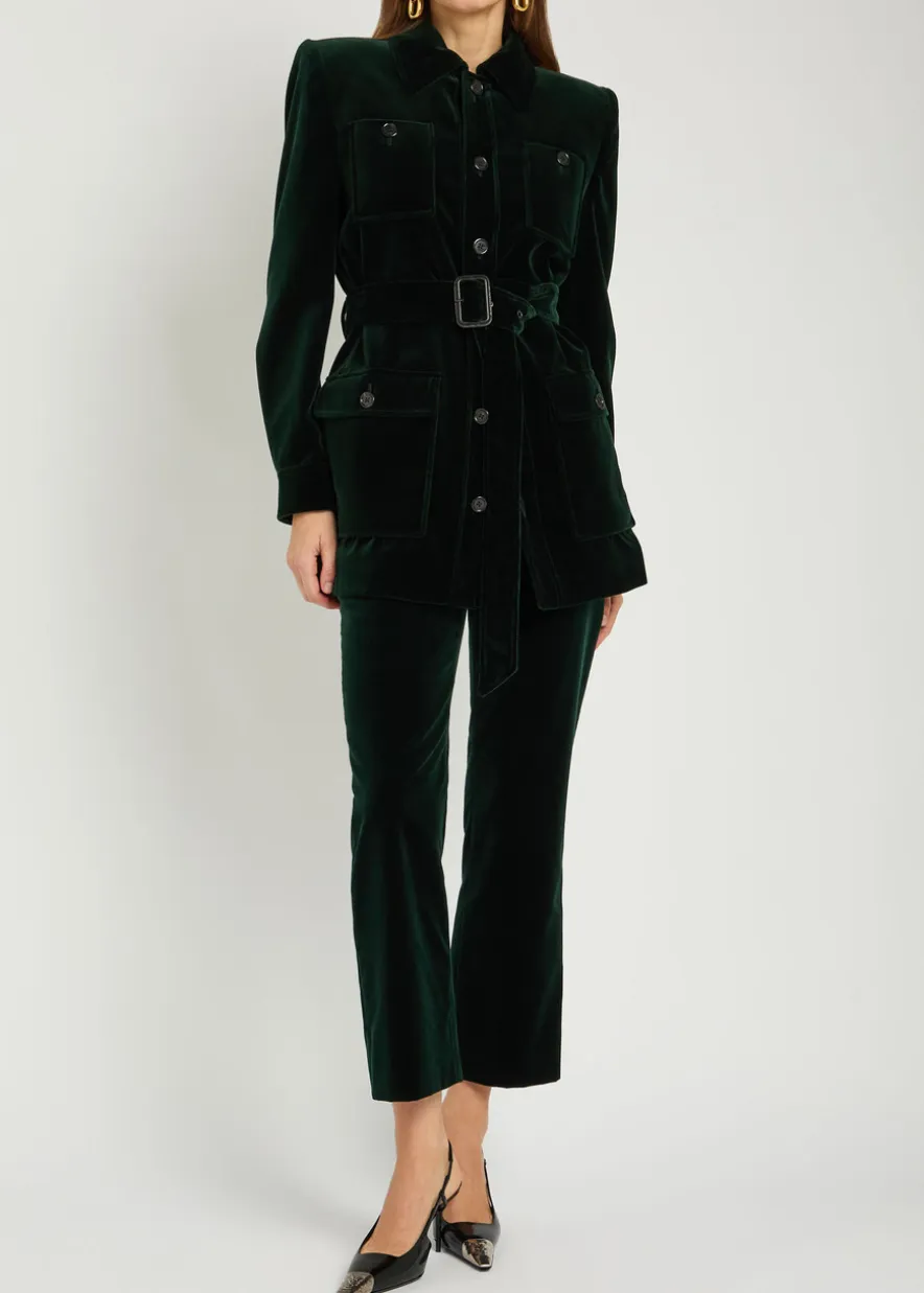 Straight-leg velvet trousers