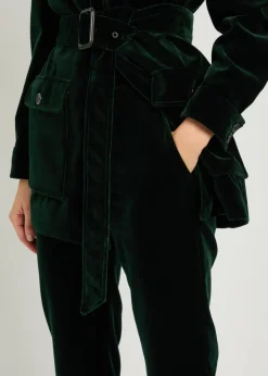 Straight-leg velvet trousers