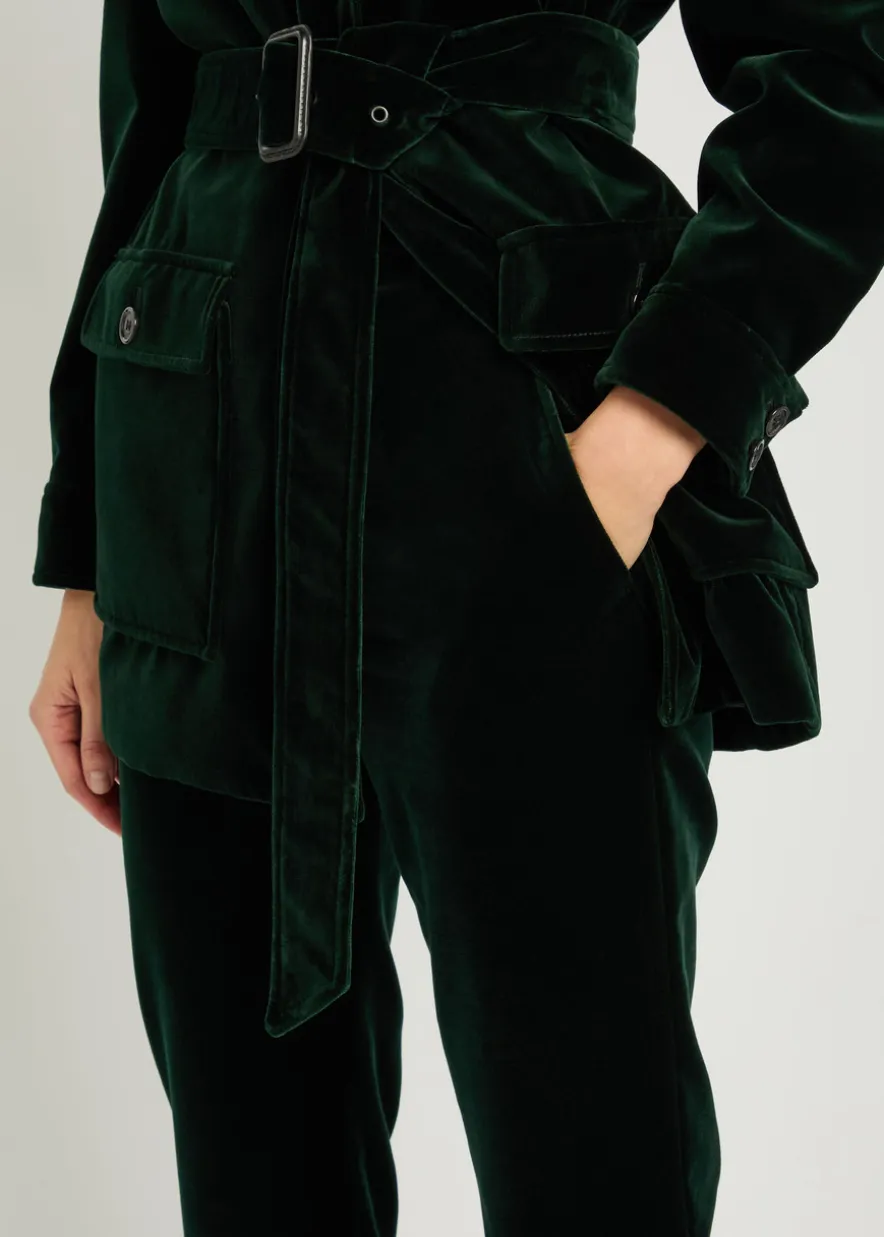 Straight-leg velvet trousers