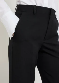Straight-leg wool trousers