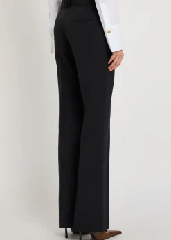 Straight-leg wool trousers