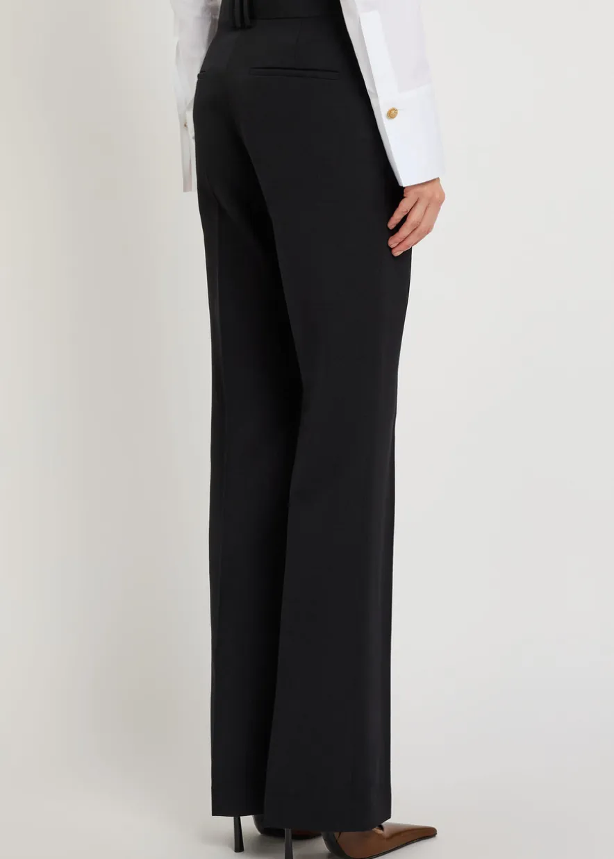 Straight-leg wool trousers