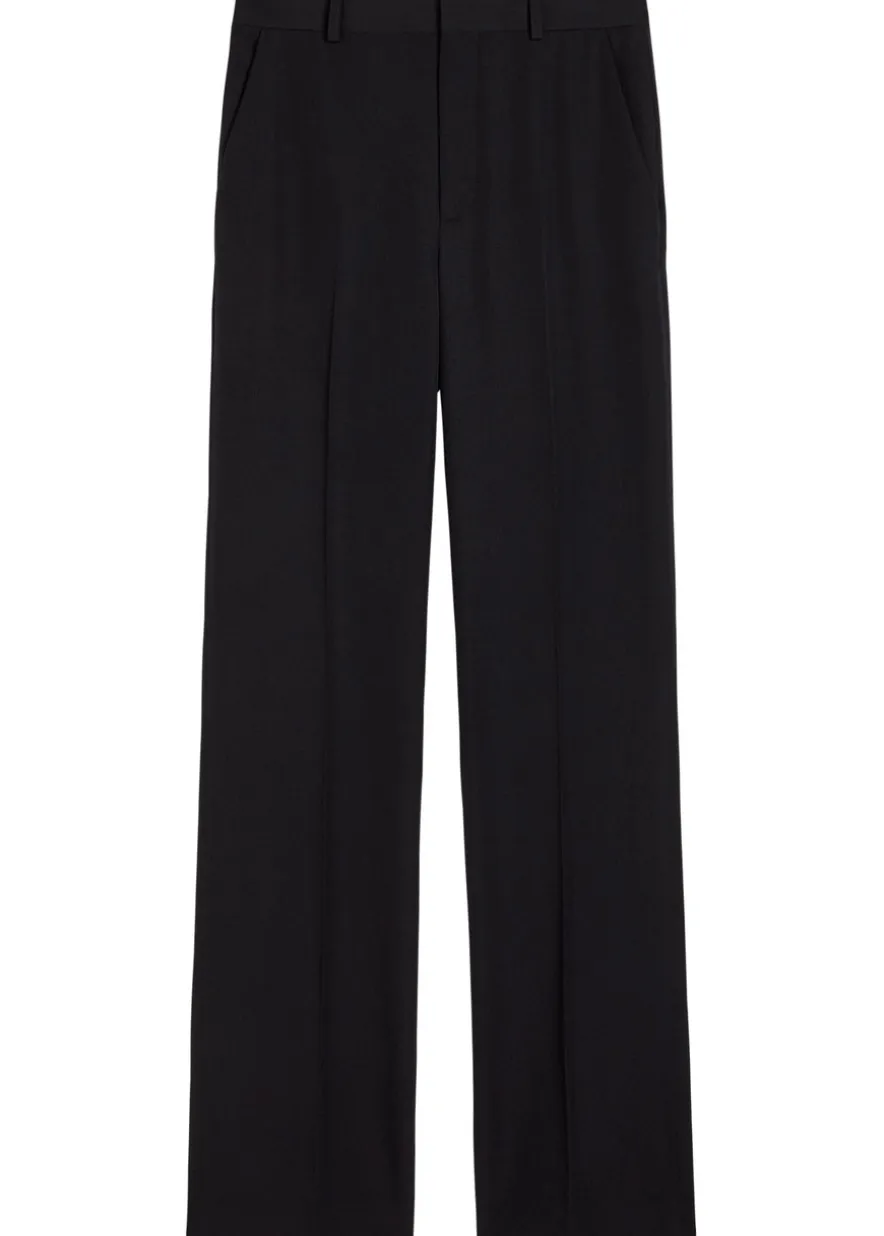 Straight-leg wool trousers