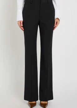 Straight-leg wool trousers