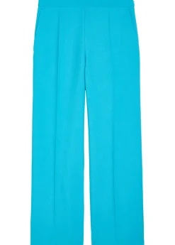 Straight-leg wool trousers