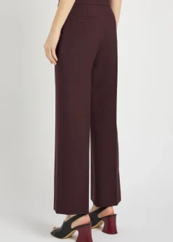 Straight-leg wool trousers