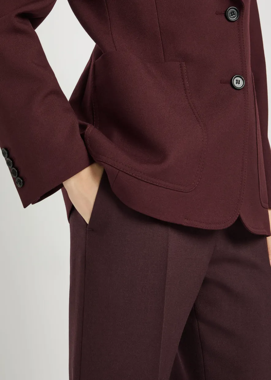 Straight-leg wool trousers