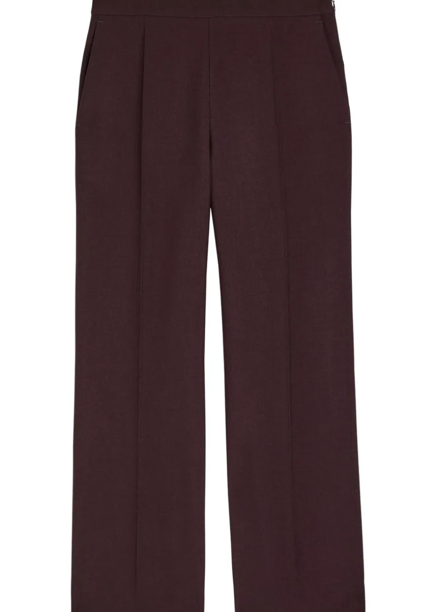 Straight-leg wool trousers