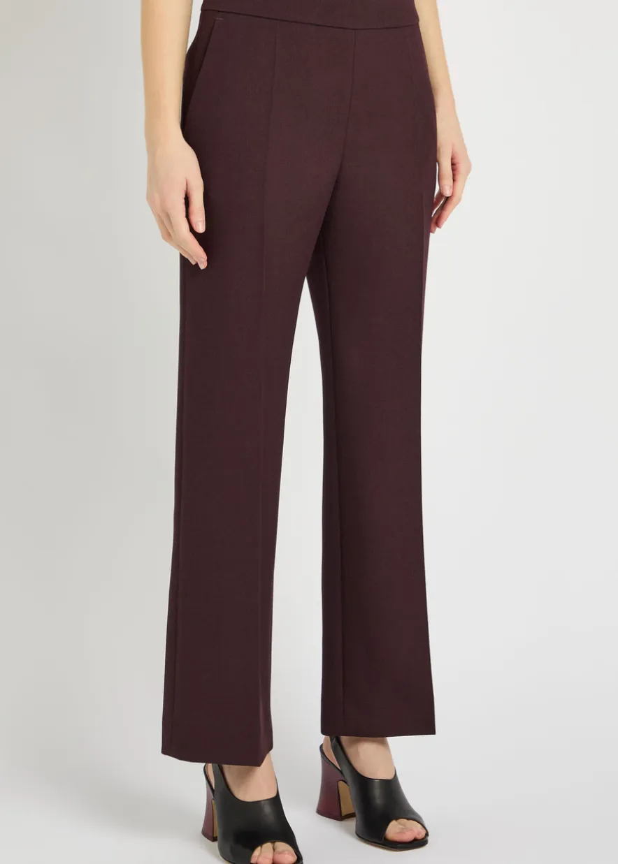 Straight-leg wool trousers