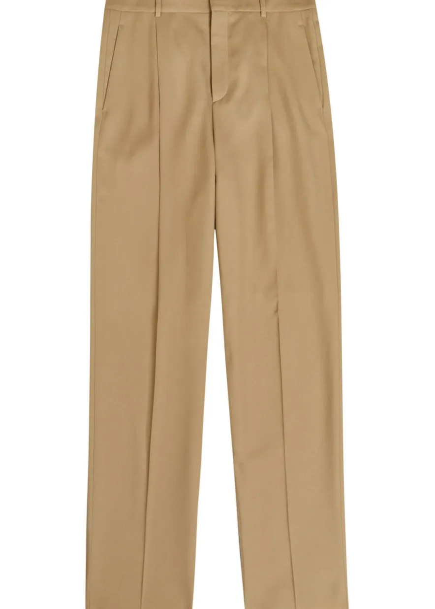 Straight-leg wool trousers
