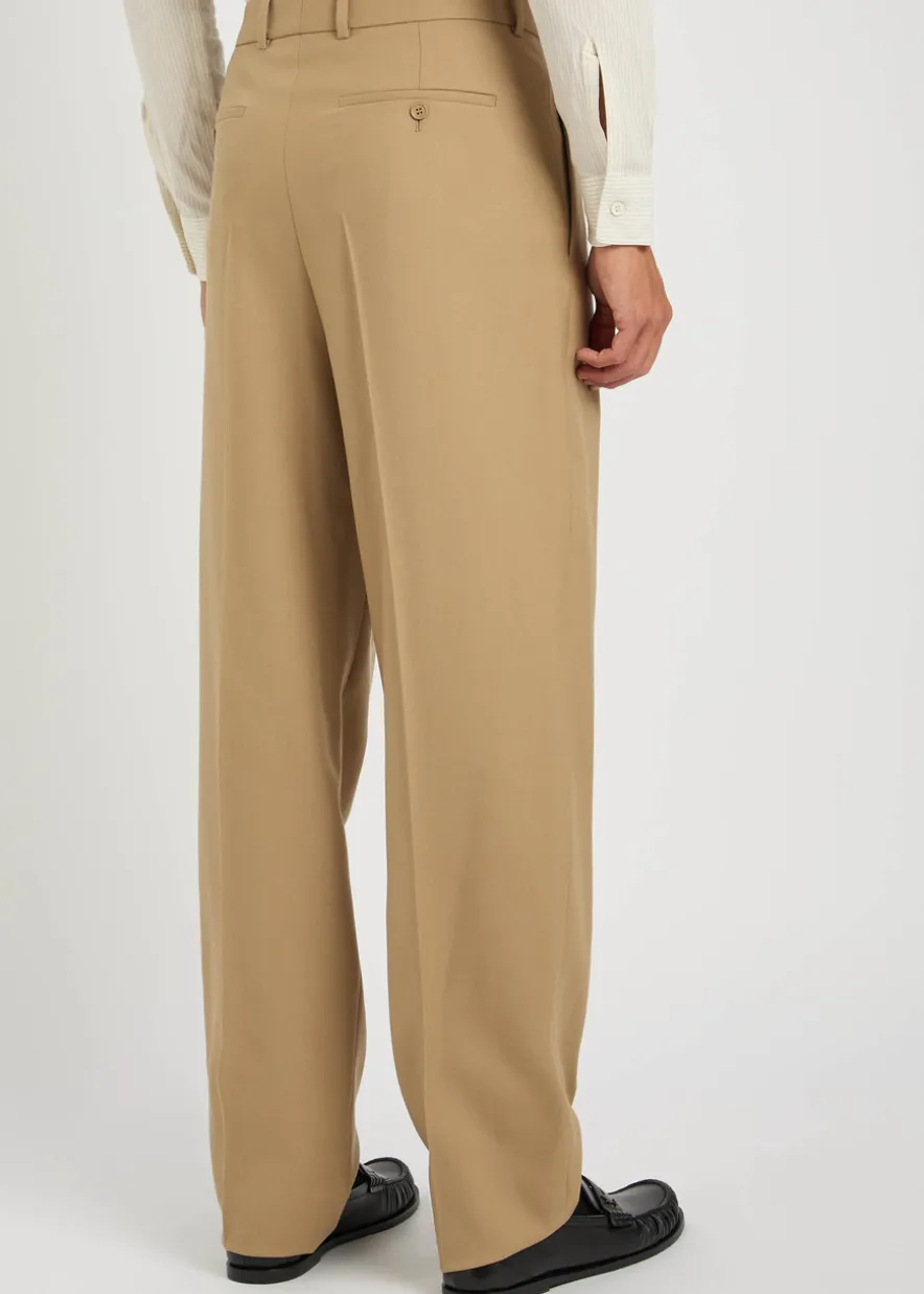 Straight-leg wool trousers