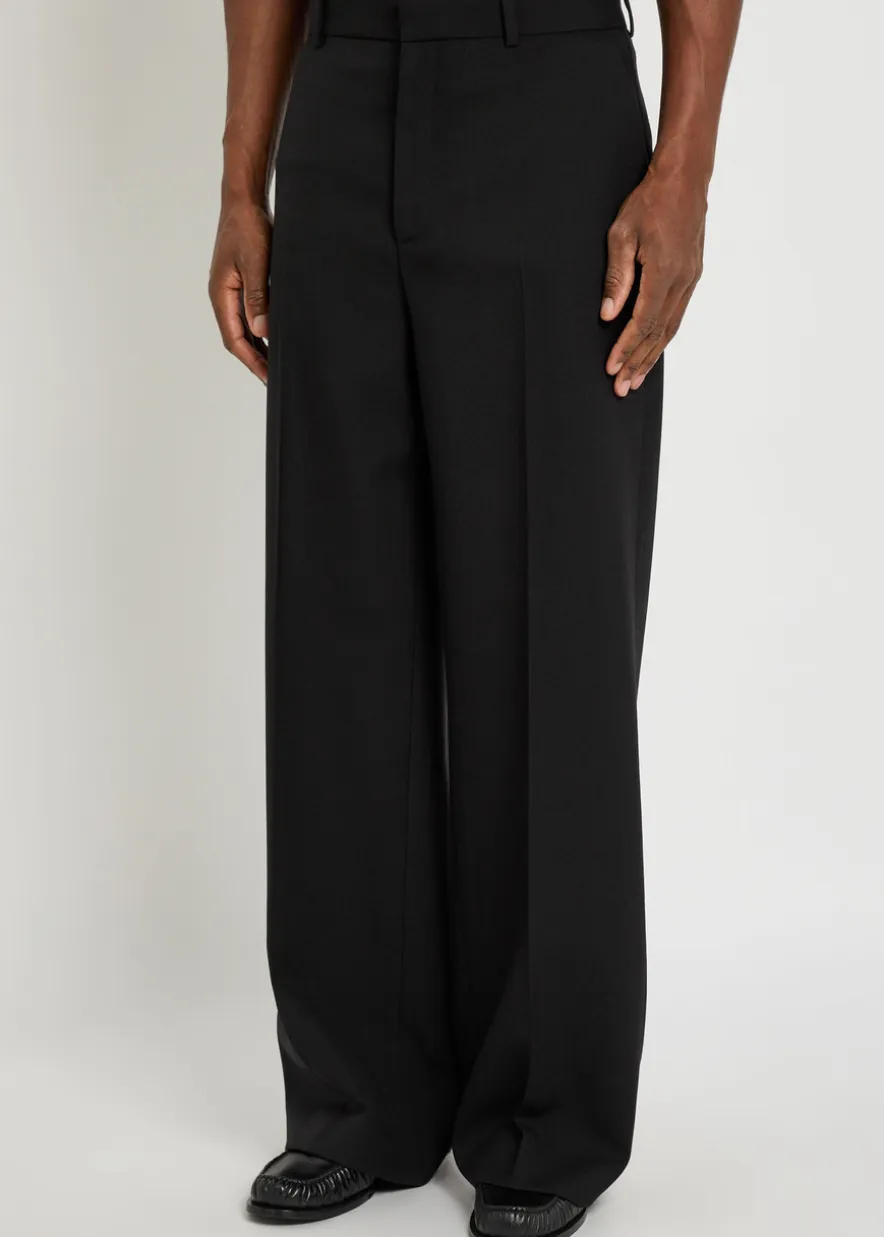 Straight-leg wool trousers