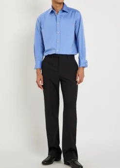Straight-leg wool trousers