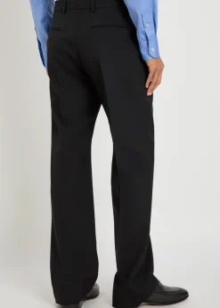 Straight-leg wool trousers
