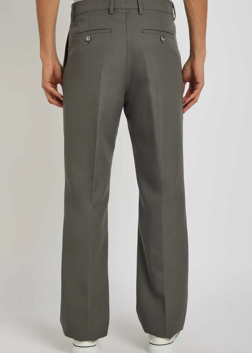 Straight-leg wool trousers