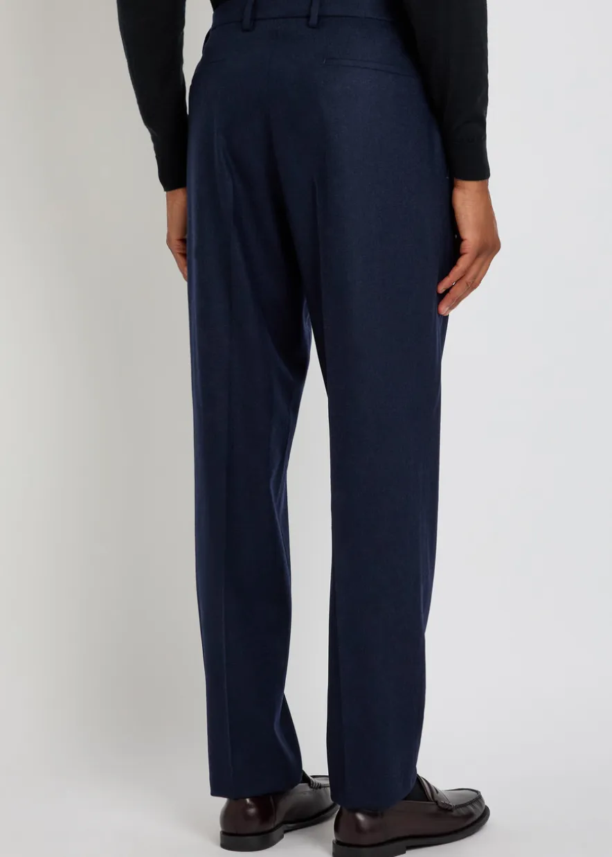 Straight-leg wool trousers