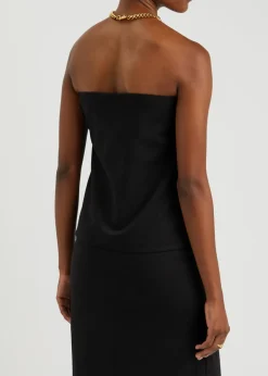 Strapless woven top