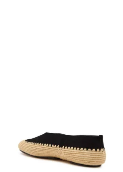 Strength raffia and suede flats