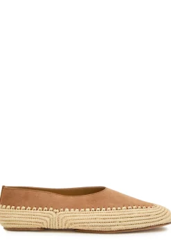 Strength raffia and suede flats