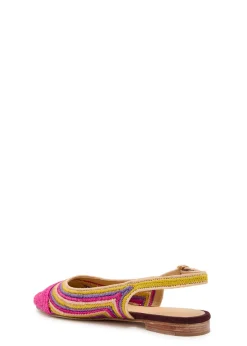 Strength striped raffia slingback flats