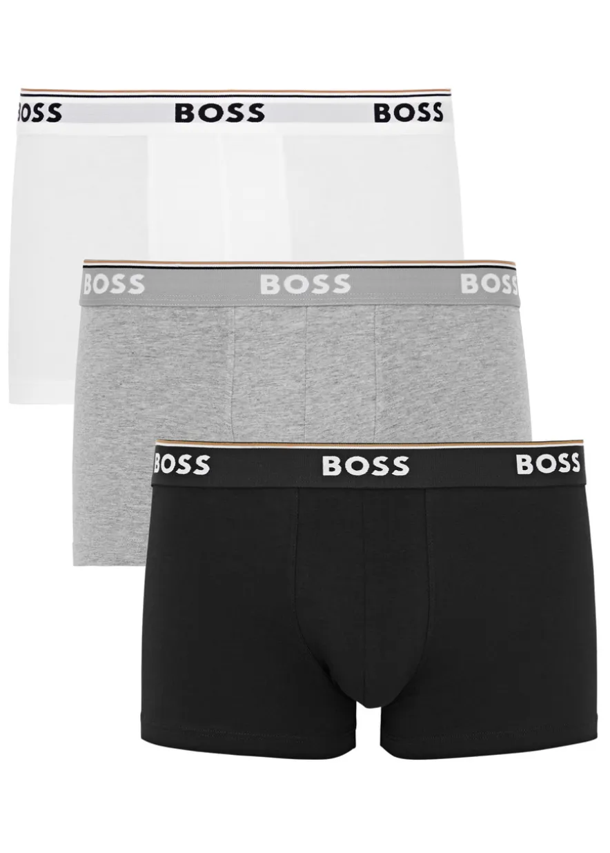 Stretch-cotton boxer trunks - set of three